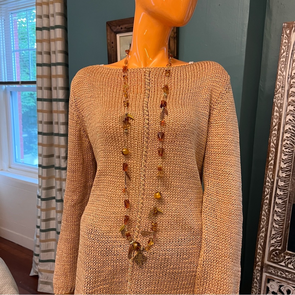 CHIPITA Mixed Media Long Amber Necklace
